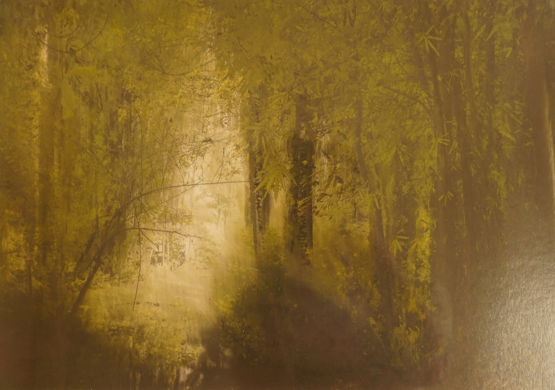 A set of eight decorative abstract compositions, Landscapes and trees, unsigned, photographic prints., Provenance: The Tanyards Collection, East Sussex